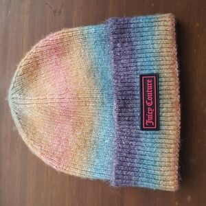 Beautiful juicy couture beanie toque multicolored one size wool blend